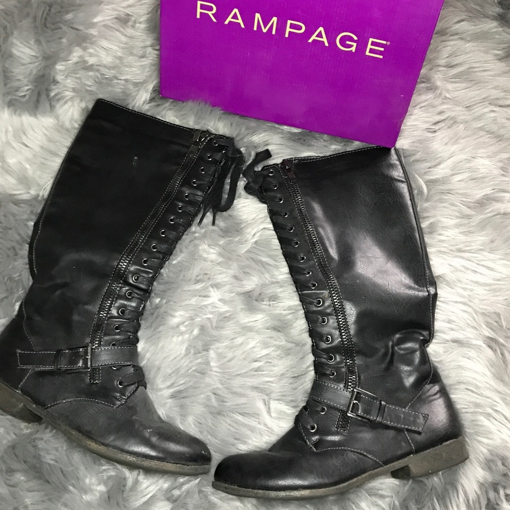 Black rampage combat boots
